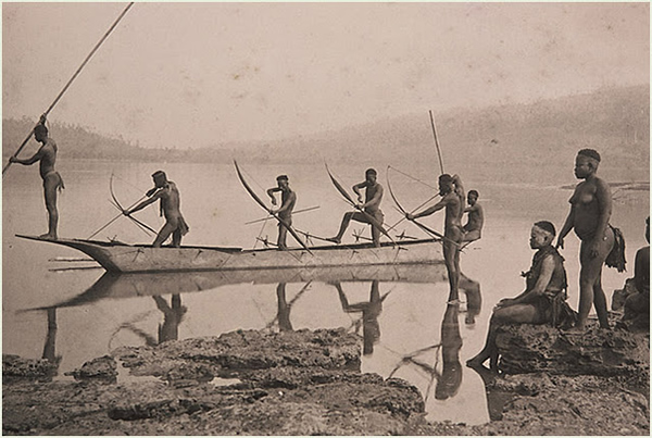 Andaman Tribals Fishing - Circa 1870