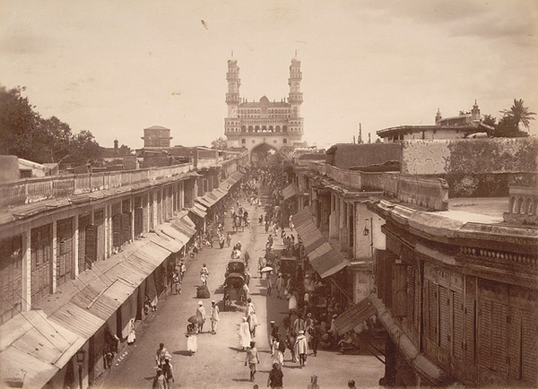 Charminar. Street view, Hyderabad