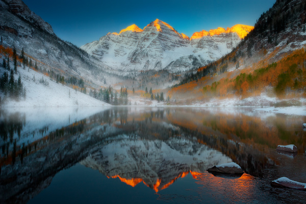 Maroon Bells Sunrise, Colorado Rockies