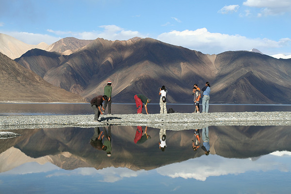 Reflections on Pangong lake - Ladakh, India