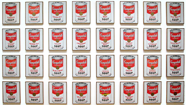 Campbell’s soup cans by Andy Warhol