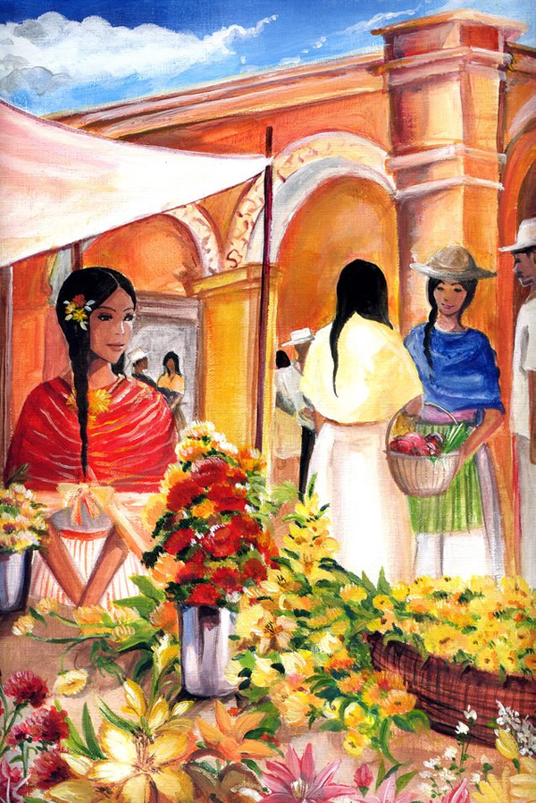 Peruvian Market - 30 Inspirational Examples of Traditional Paintings