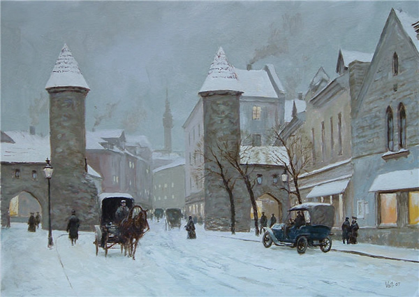 Street in Tallinn - 30 Inspirational Examples of Traditional Paintings