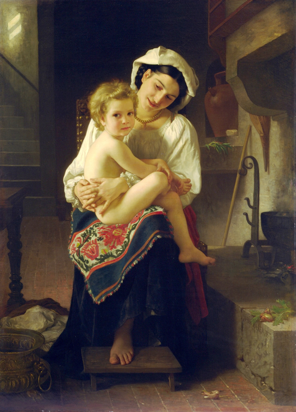 Young Mother Gazing At Her Child, 1871