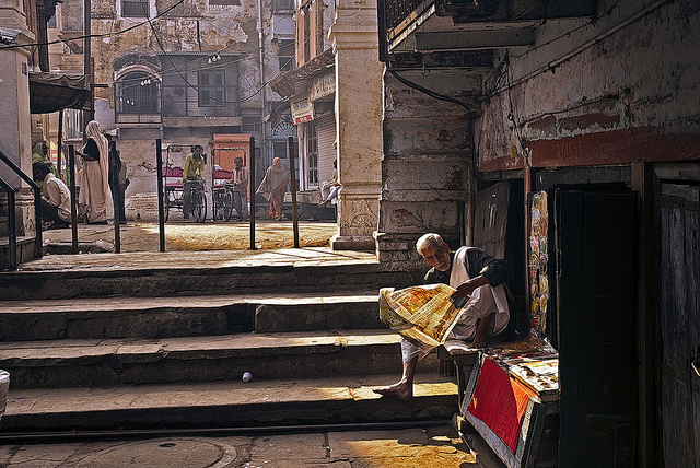 Busy steps- Varanasi India - Indian Color Street Photography