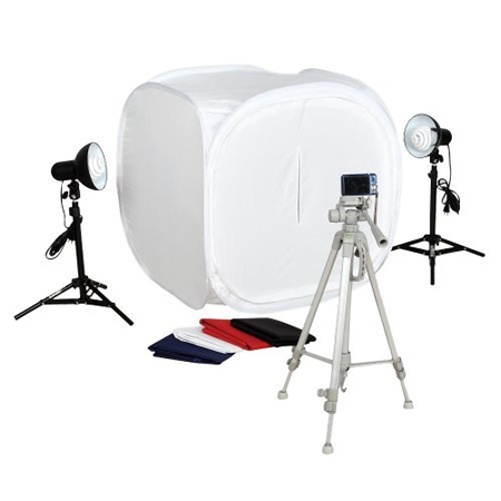 Square Perfect SP500 Platinum Photo Studio In A Box with 2 Light Tents & 8 Backgrounds For Product Photography