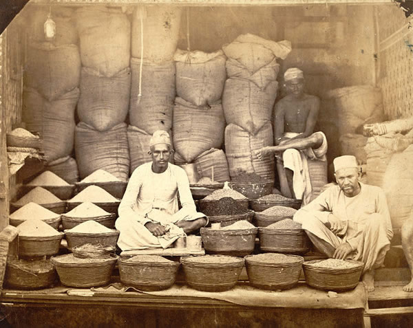 Grain Sellers Shop at Bombay (Mumbai) - 1873