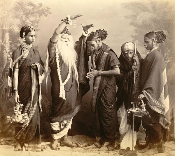 Studio Portrait of a Marathi Theatrical troupe - Bombay (Mumbai) 1870's