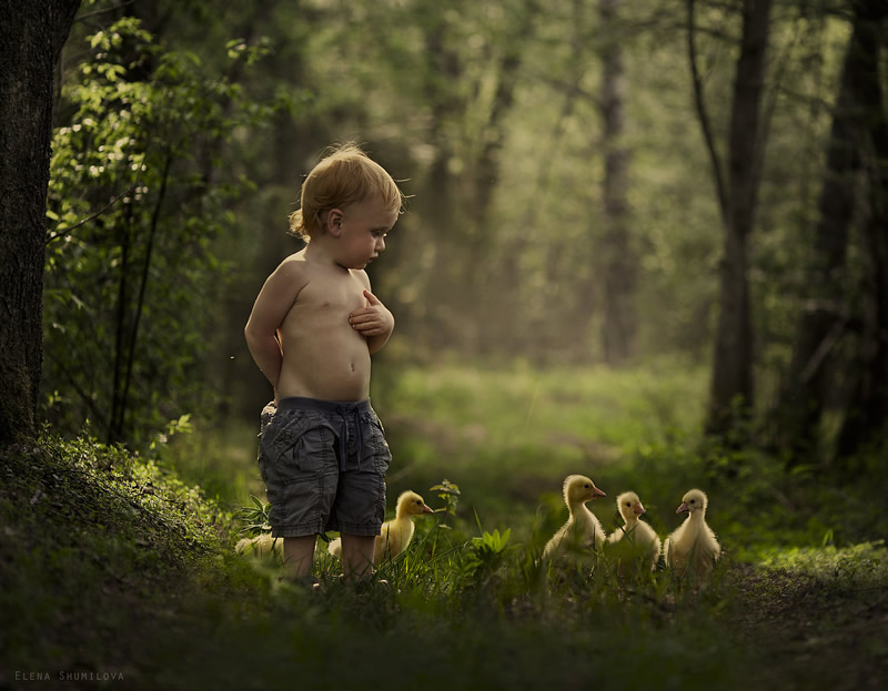 Elena Shumilova - Russian Mother Takes Amazing Portraits of Her Two Kids with Animals