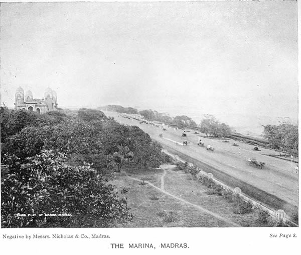 Marina beach and promenade - Madras (Chennai) - 1913