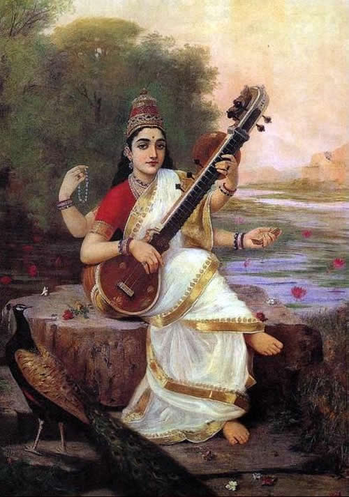 Goddess Saraswati by Raja Ravi Varma