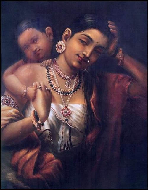 Yasodha and Krishna by Raja Ravi Varma