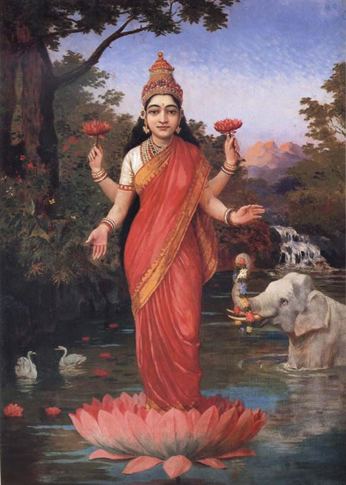 Goddess Lakshmi by Raja Ravi Varma