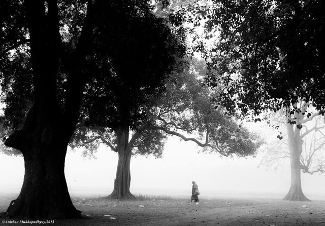 The Figure In The Mist - Kolkata, India