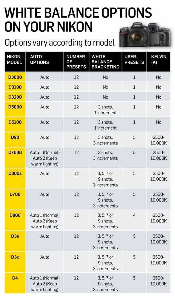 White Balance Options on your Nikon