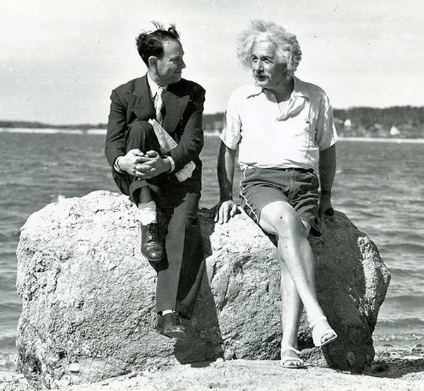 Einstein at Nassau Point, Long Island, New York in the summer of 1939.