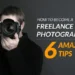 Photographer with DSLR camera, text: How to Become a Freelance Photographer