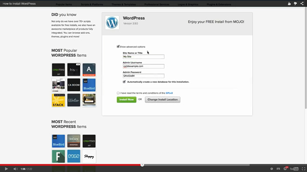 Install WordPress