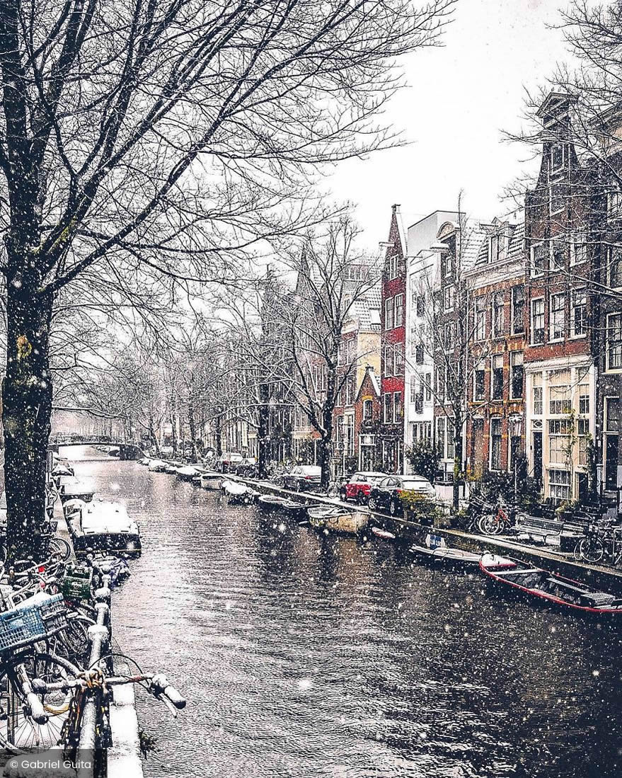 Dutch Photographer Gabriel Guita Beautifully Captured Amsterdam Covered By Heavy Snow