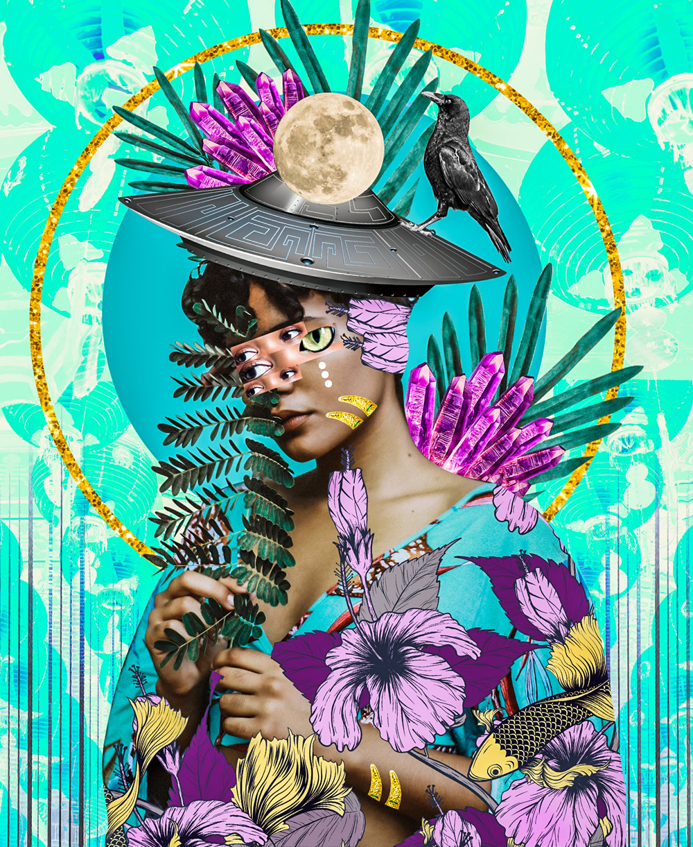 Lost In The Island: Electric and Vivid Collages by Kaylan M