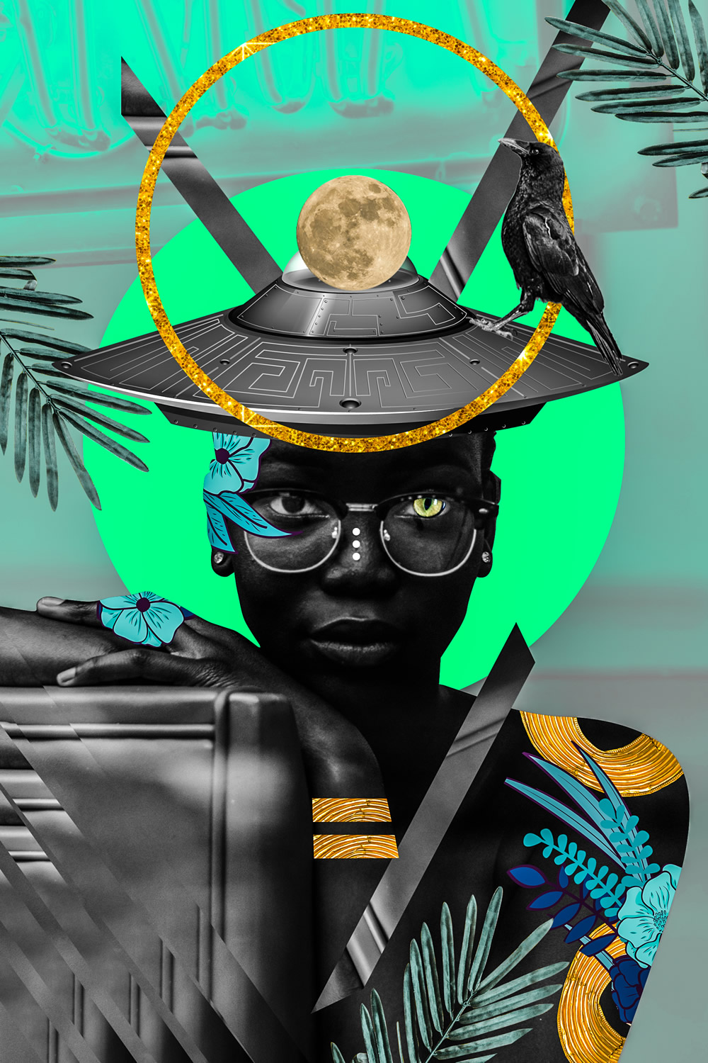 Lost In The Island: Electric and Vivid Collages by Kaylan M