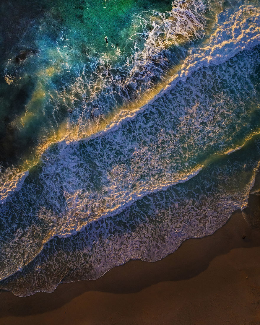 Drone Shots Of The Surfers On Llandudno Beach By Antti Viitala