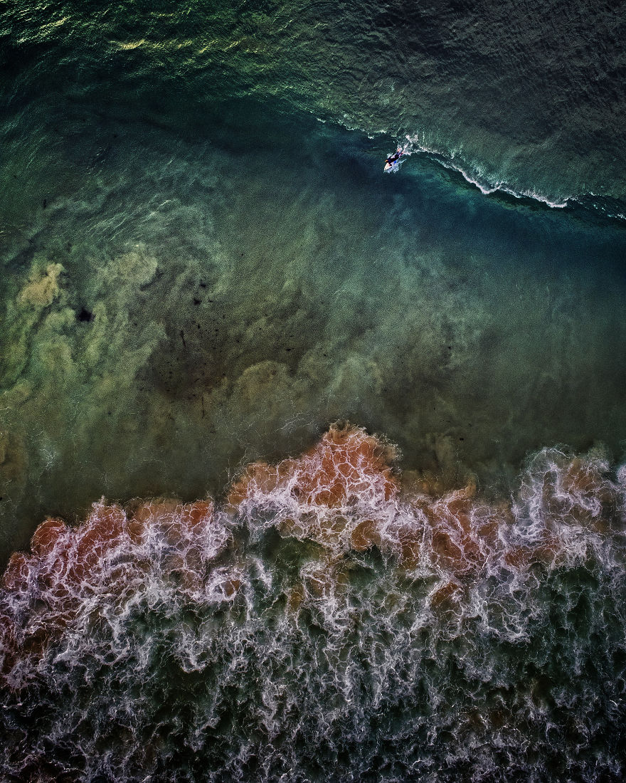 Drone Shots Of The Surfers On Llandudno Beach By Antti Viitala