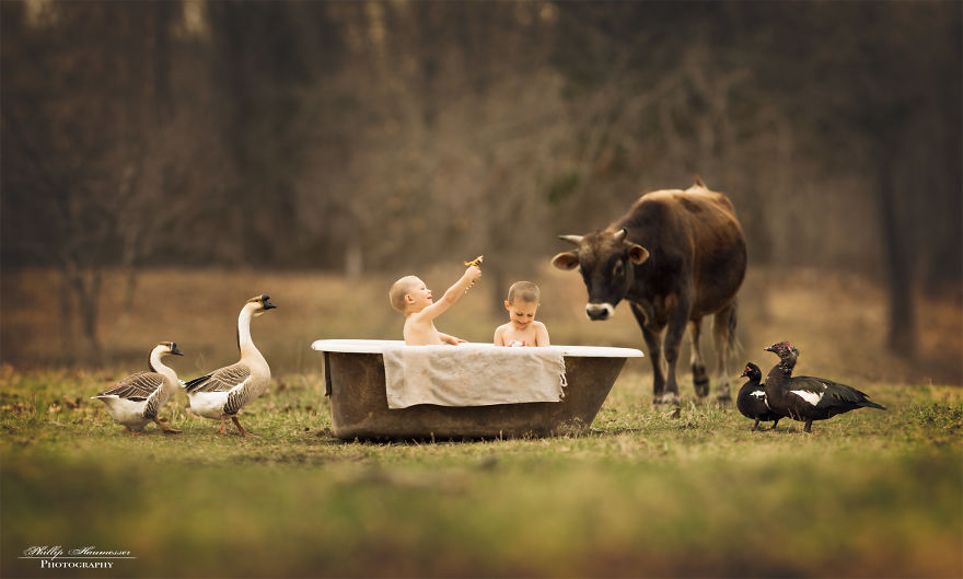 Most Beautiful Photos Of Kids And Barnyard Animals By Phillip Haumesser