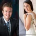 Side-by-side portraits of a man in suit and a smiling ballerina