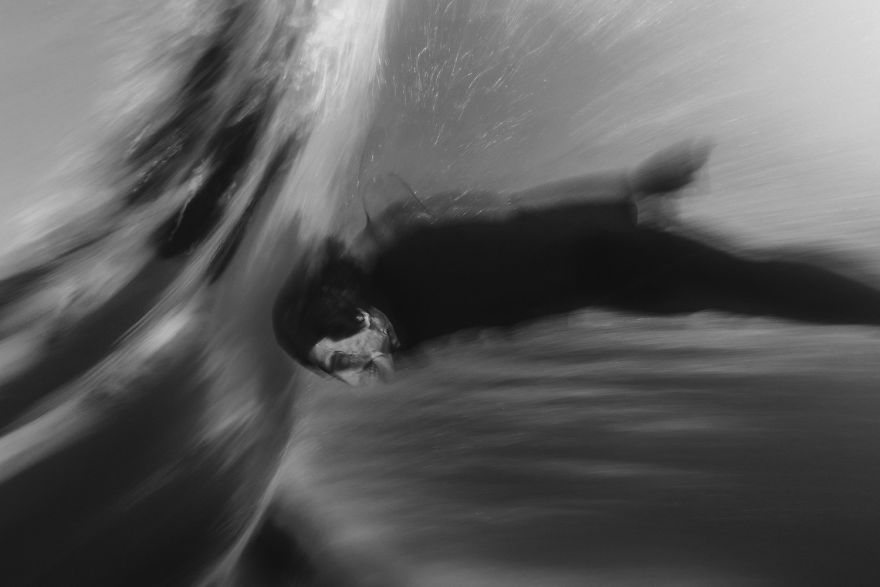 Australian Photographer Trent Mitchell Photographed Ghostlike Portraits Of Bodysurfers