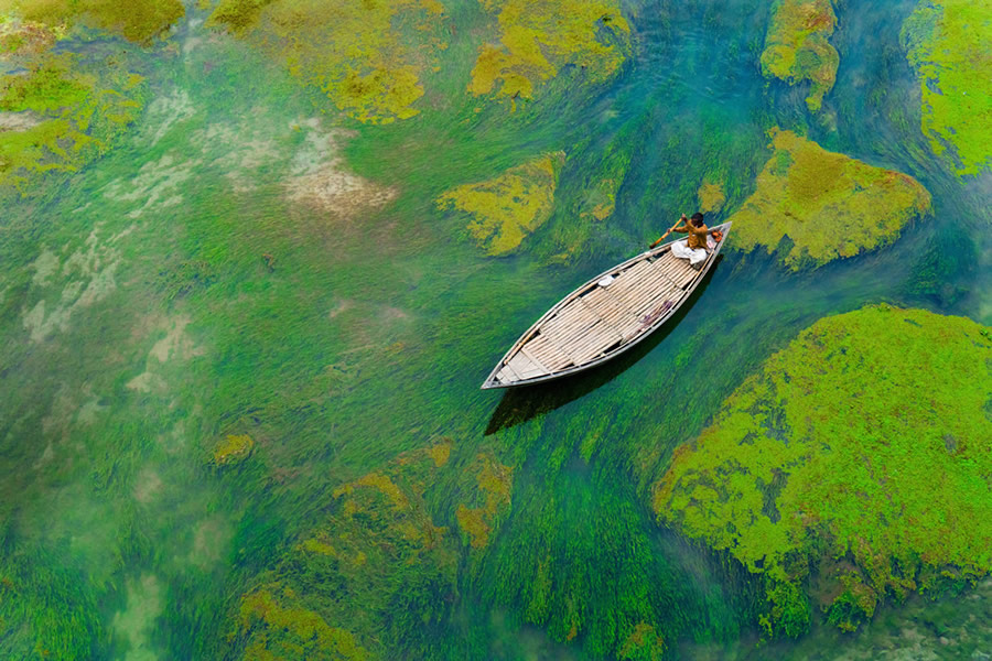 Crossing The Baral River - Bangladesh