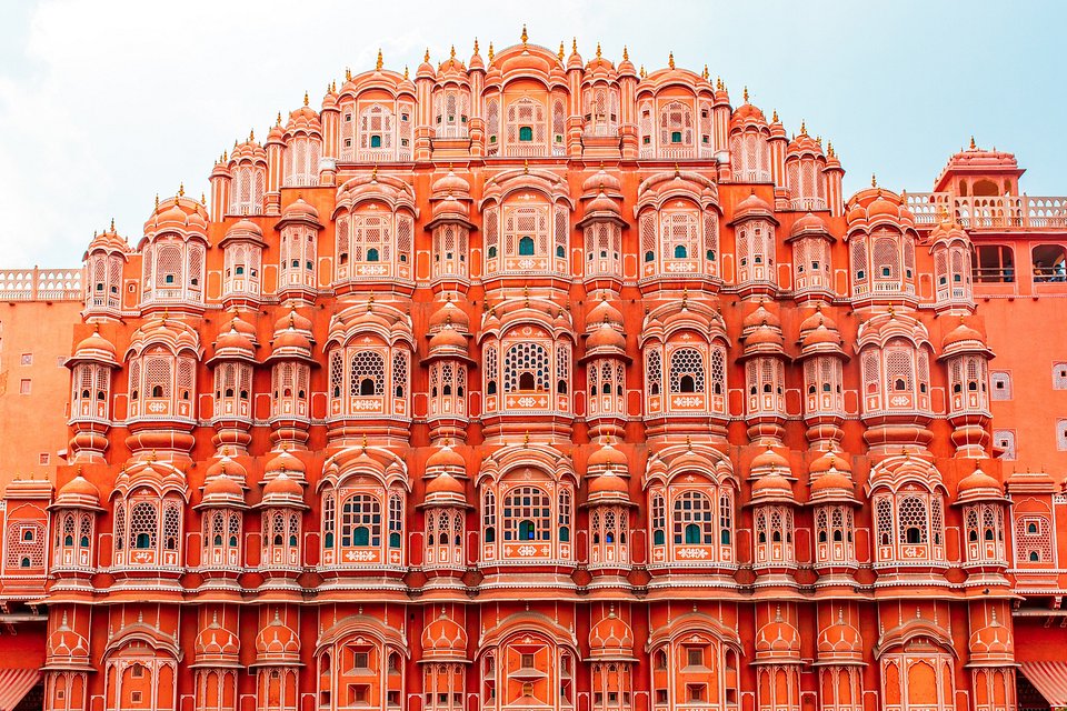 Hawa Mahal is a palace in Jaipur, India. - Best Red Color Photography