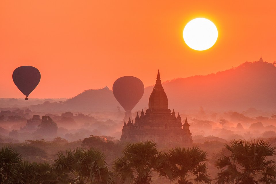 Beauty sunrise of Bagan - Best Red Color Photography
