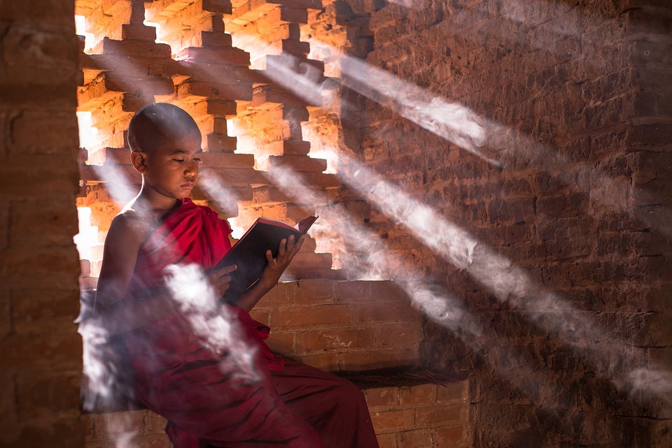 Reading Buddhist Text - Myanmar
