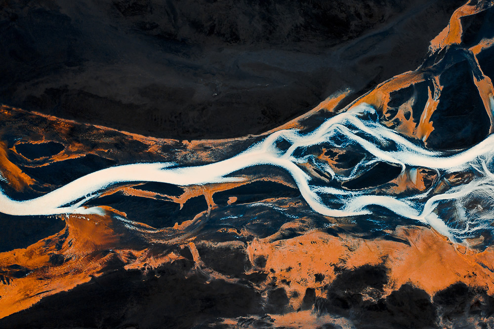 Abstract Rivers: Iceland From Above by Gabor Nagy