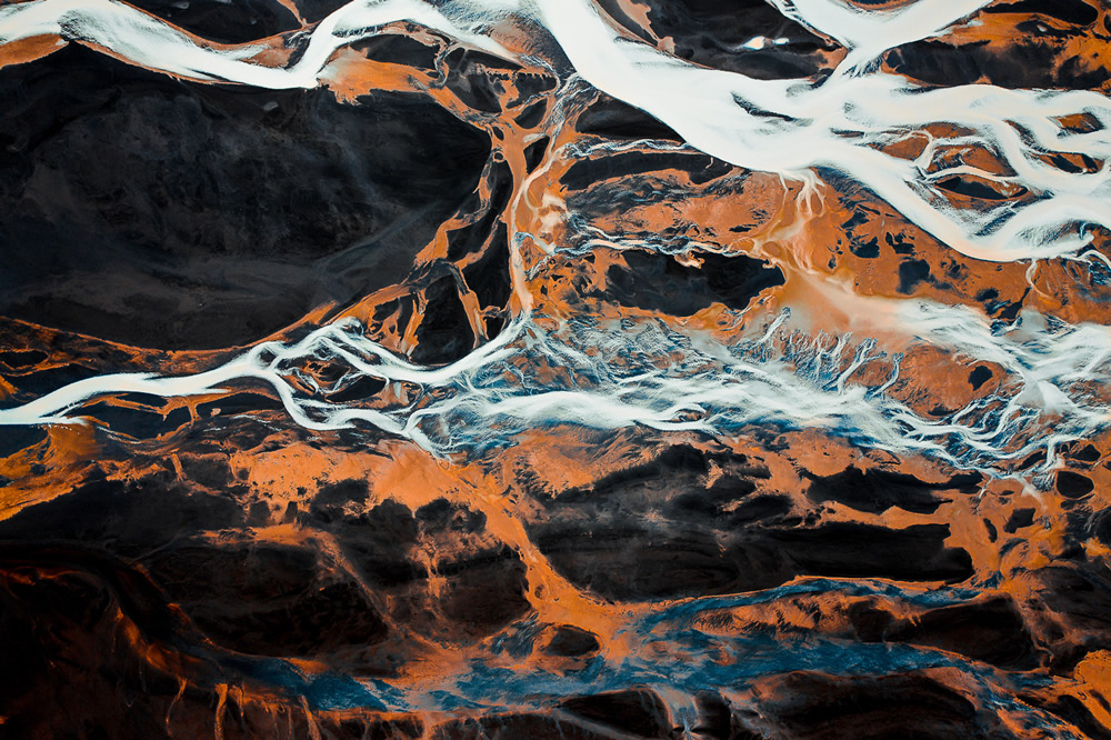 Abstract Rivers: Iceland From Above by Gabor Nagy