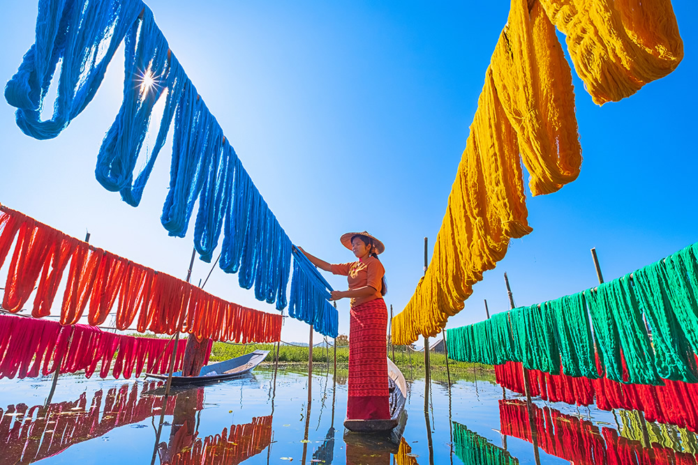 A lady working in Inle Lake, Myanmar