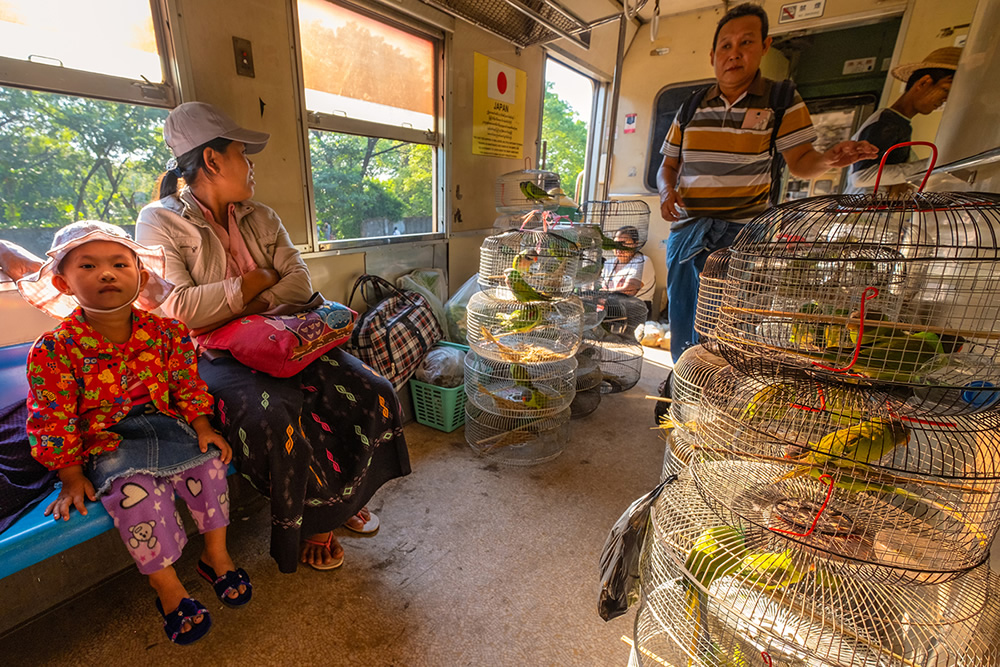 A moment inside Yangoon Railways, Myanmar