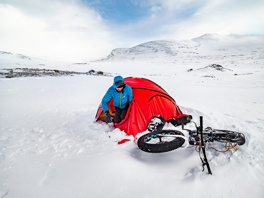 Kungsleden: Cycling Under Aurora Borealis by Jakub Rybicki