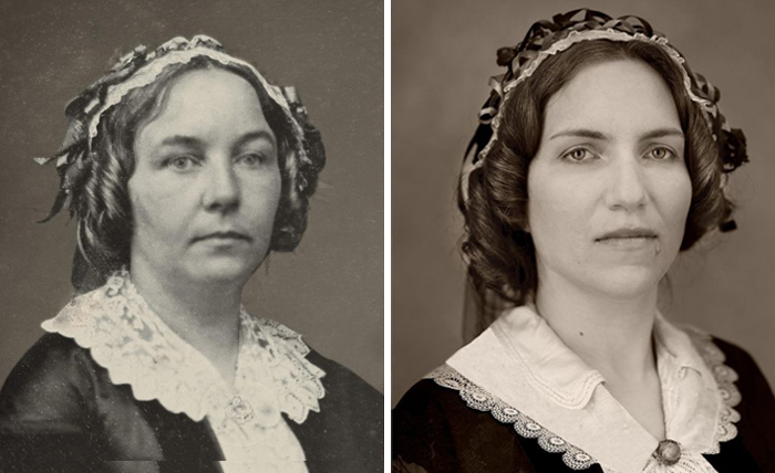 #11 Elizabeth Cady Stanton (Left), 1850 And Elizabeth Jenkins-Sahlin (Right)