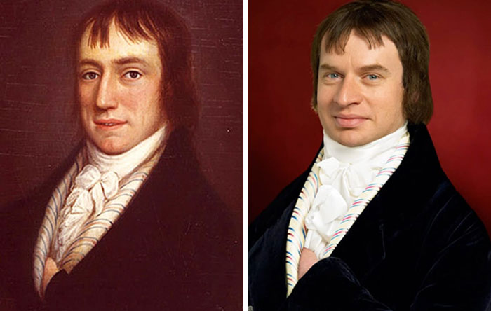 #12 William Wordsworth (Left), 1798 Andtom Wontner (Right) Wordsworth's Great-Great-Great-Great-Grandson