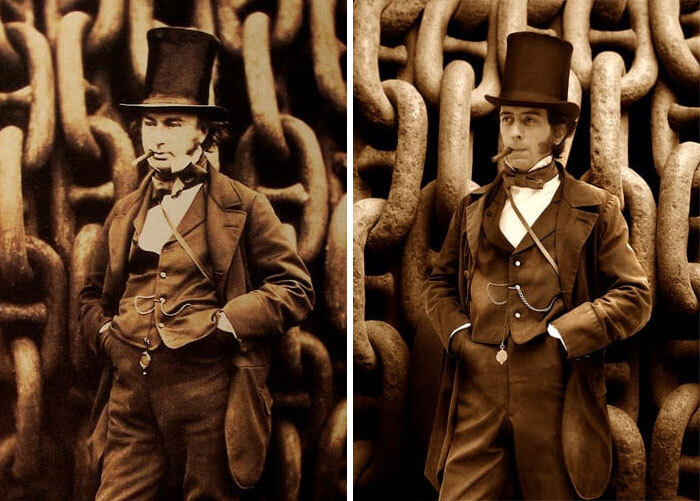 #14 Isambard Kingdom Brunel, 1857 (Left) And Isambard Thomas (Right), Brunel's Great-Great-Great-Grandson