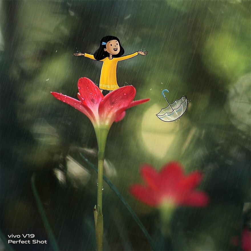 Yellow Girl: The Little Character Interacts With The Macro World By Vimal Chandran