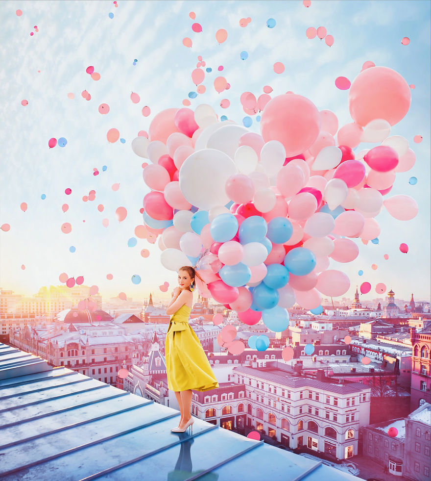 Magical Photos Inspired By Balloons, Bubbles, And Lights By Kristina Makeeva