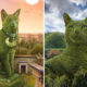 75-Year-Old Artist Richard Saunders Creates Edits Of Bushes In Honor Of His Deceased Cat