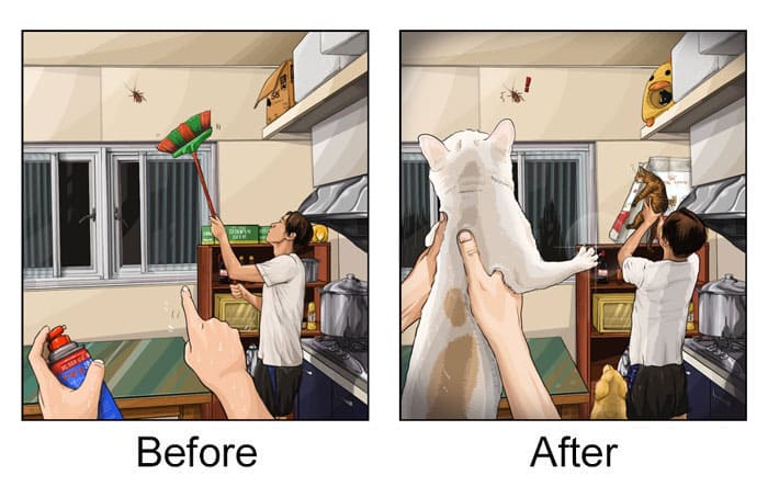 Illustrations That Show How Life Changes After Getting A Pet