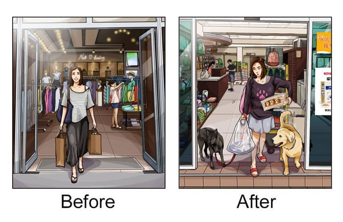 Illustrations That Show How Life Changes After Getting A Pet