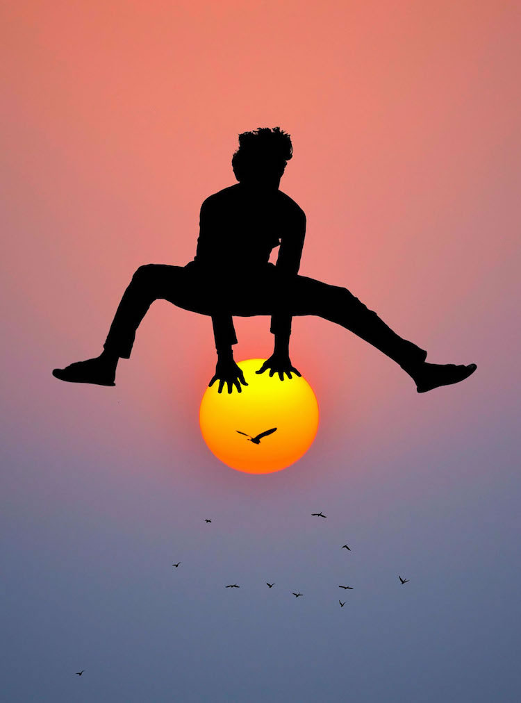 O fotógrafo Sulabh Lamba usa o sol para criar fotos divertidas de silhueta