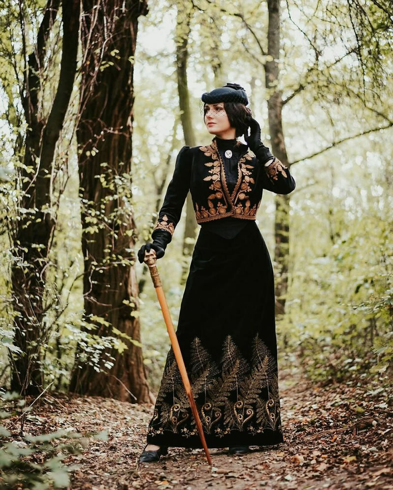 Ukrainian Woman Mila Povoroznyuk Dresses 19th Century Outfits Every Day