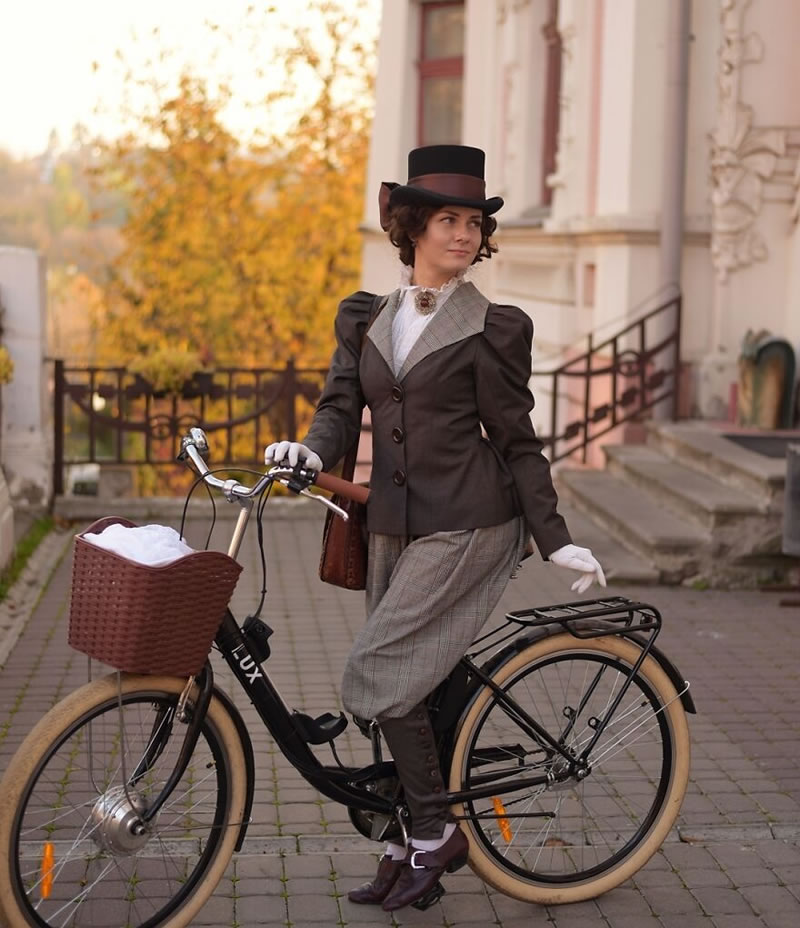 Ukrainian Woman Mila Povoroznyuk Dresses 19th Century Outfits Every Day